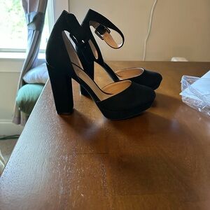Sun + Stone Black Platform Heels